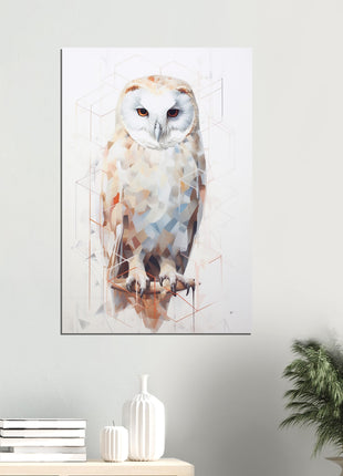 Geomagical Owl Poster : A Captivating Blend of Geometry and Nature