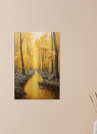 Goldener Waldbach Kunstdruck