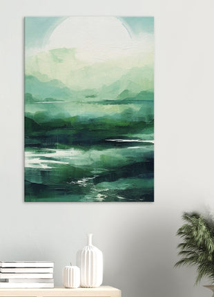 Green abstract sunrise landscape poster (part 2 of 3)