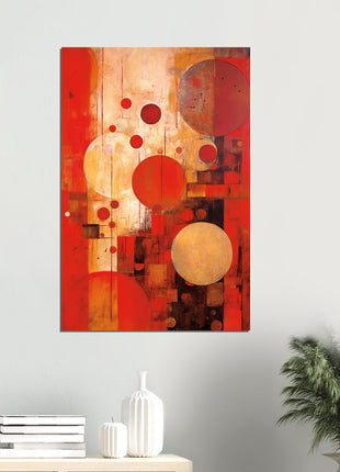 Rode abstracte poster