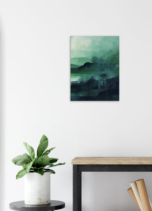 Green abstract sunrise landscape poster (part 3 of 3)