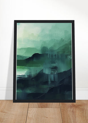 Green abstract sunrise landscape poster (part 3 of 3)