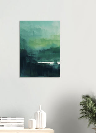 Green abstract sunrise landscape poster (part 1 of 3)