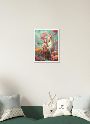 Girl with her unicorn poster