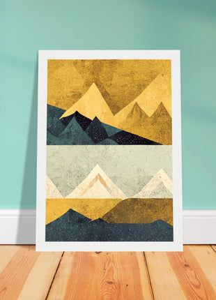 Abstract Mountain Poster - Yellow tones