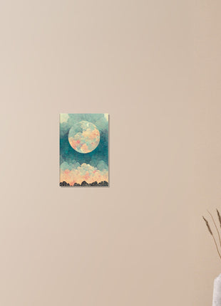 Moon with orange hue poster