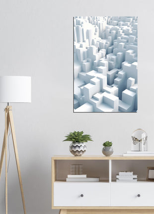 Lost in geometry: white wall art poster