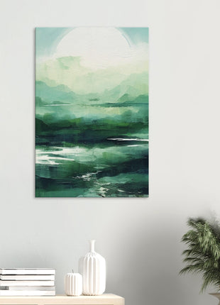 Green abstract sunrise landscape poster (part 2 of 3)