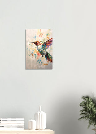 Geometric hummingbird poster