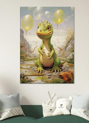 Dino & dino egg balloons poster