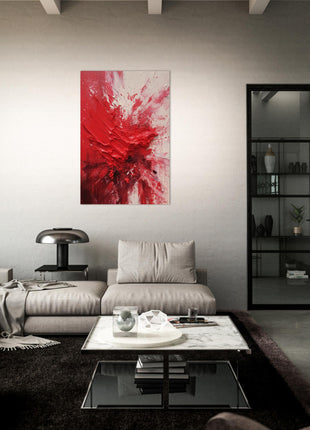 Red abstract paint splash poster