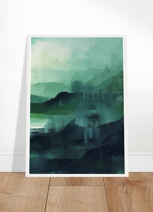 Green abstract sunrise landscape poster (part 3 of 3)