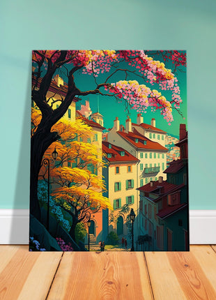 Colorful Town In Spring Poster