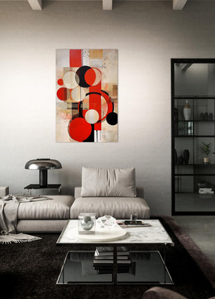 Red geometric abstract poster