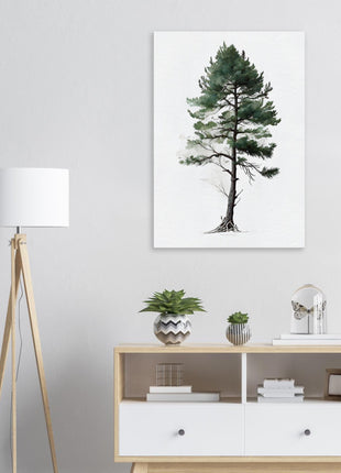 Minimalist serene pine tree poster