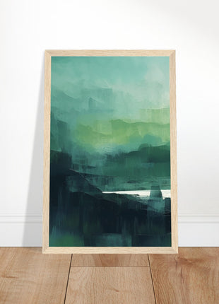 Green abstract sunrise landscape poster (part 1 of 3)