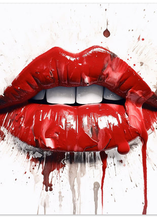 Red painted lips poster