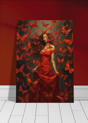 Wind of red butterflies poster