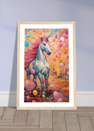 Colorful unicorn kids poster