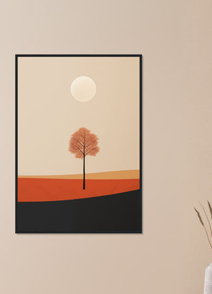 Herfstzon landschap poster