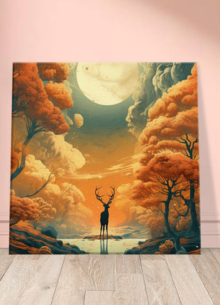 Paysage d'automne de cerfs - Affiche d'automne