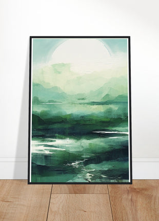 Green abstract sunrise landscape poster (part 2 of 3)