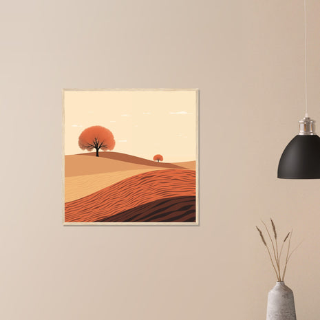 "Sunset Hills" Minimalistisk Landskabskunst Print