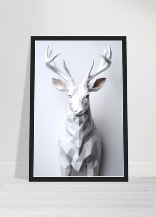 Geometric 3D deer poster