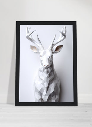 Geometric 3D deer poster