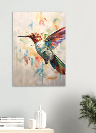 Geometric hummingbird poster