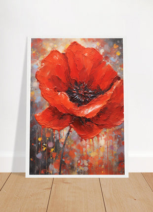 Painted red poppy poster