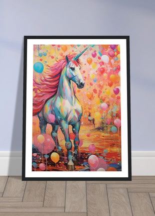 Colorful unicorn kids poster