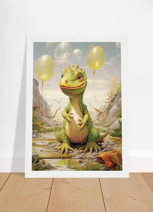 Dino & dino egg balloons poster