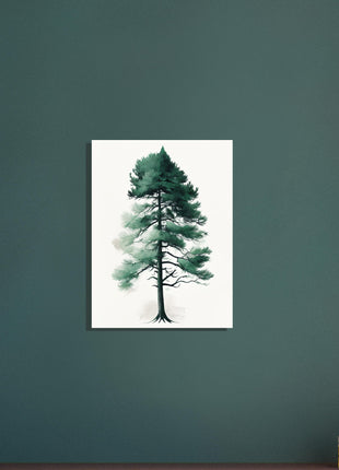 Minimalist tree on white background poster