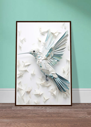 Geometric hummingbird poster