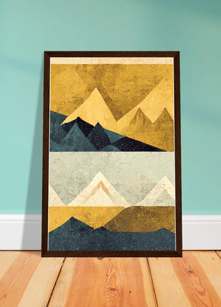 Abstract Mountain Poster - Yellow tones