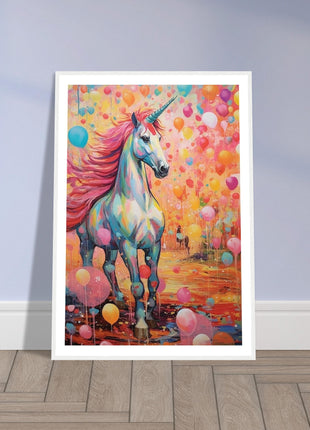 Colorful unicorn kids poster