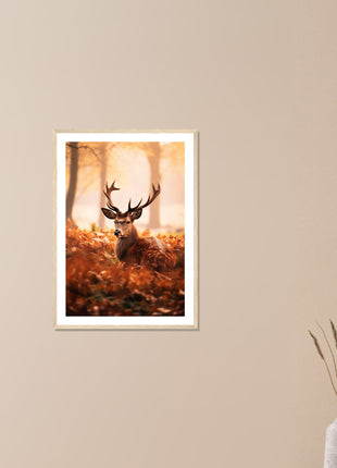 Cerf en bois d'automne Poster