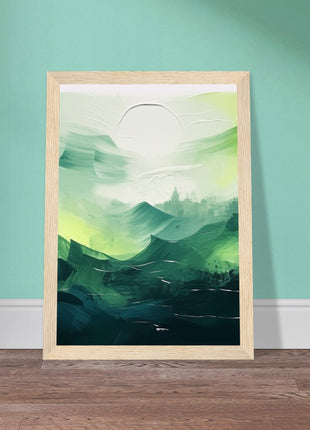 Abstract green painted landscape print (part 2 of 3)