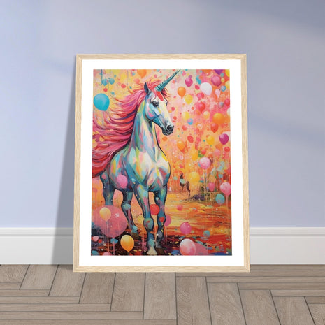 Colorful unicorn kids poster