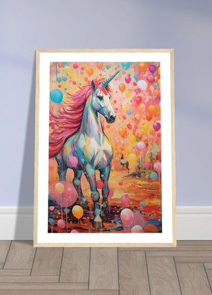 Colorful unicorn kids poster