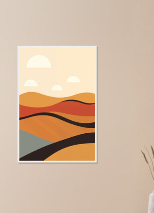 Abstract fall landscape poster