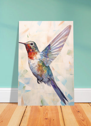 Hummingbird & geometric paint strokes psoter