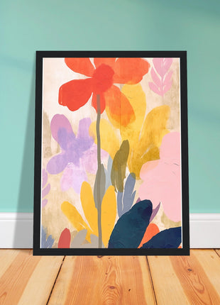 Colorful flower retro poster