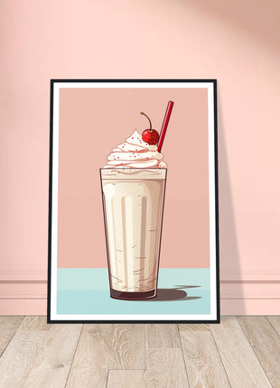 Vintage milkshake kitchen poster