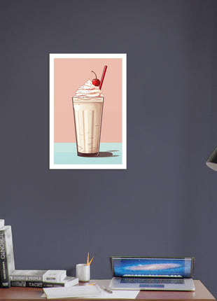 Vintage milkshake kitchen poster