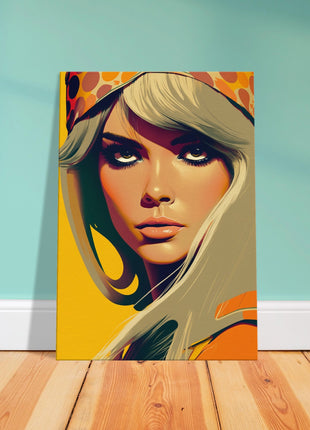 Retro Lady Poster - Yellow Orange Tone