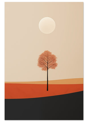 Cartel de paisaje de sol de otoño.