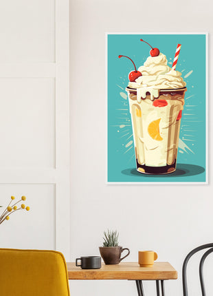 Retrol milkshake kitchen poster