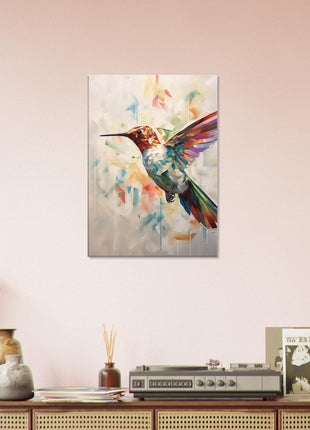 Geometric hummingbird poster